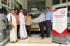 Handing over new Force Cityline Jeep to Santhwanam